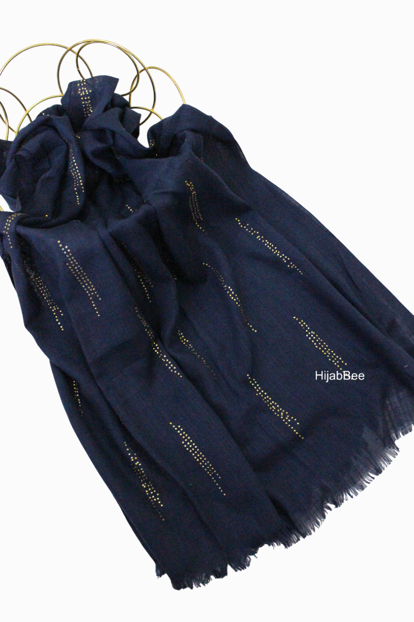 Gold Drops - Navy Blue