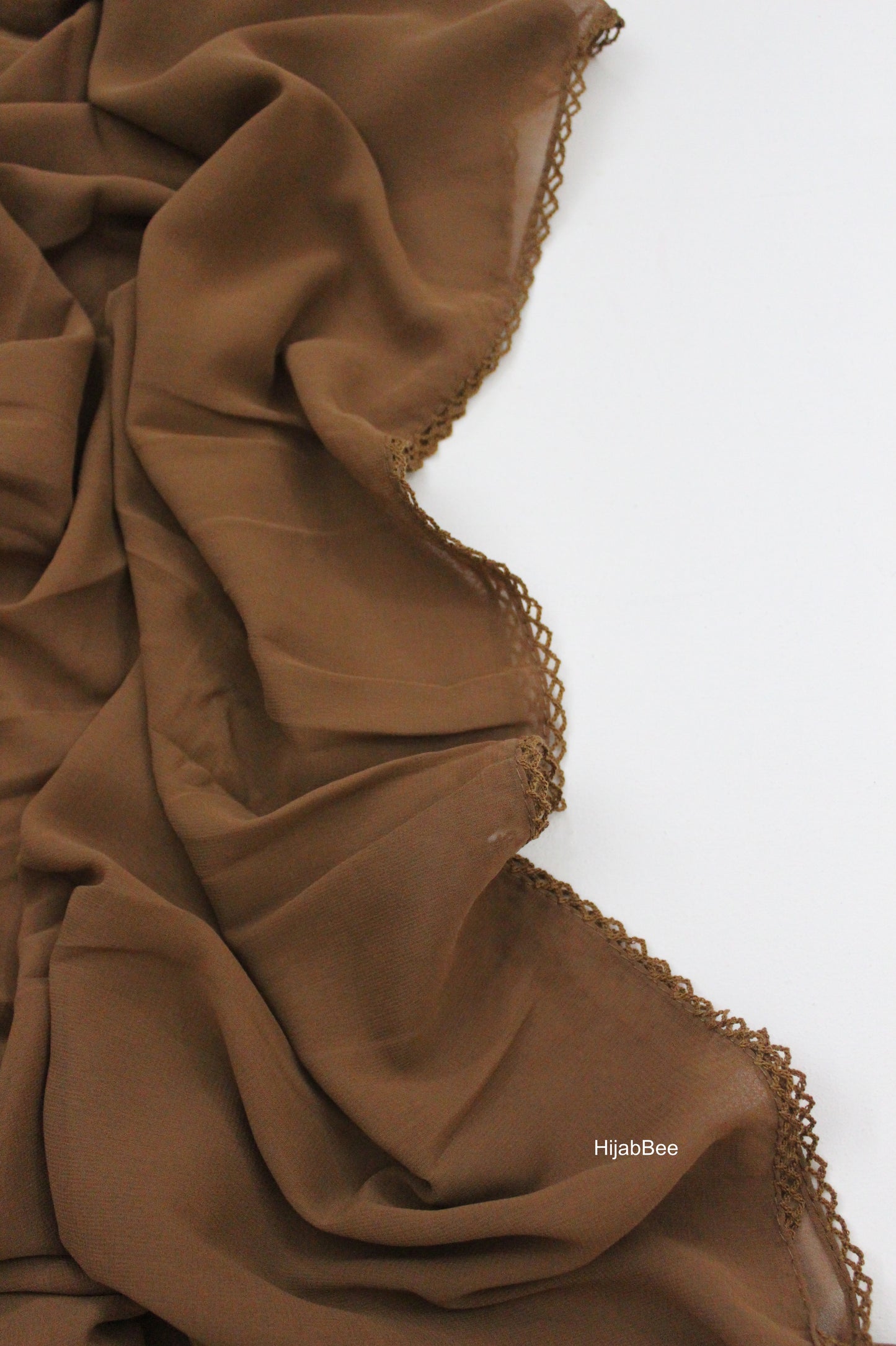 LACED GEORGETTE - CARAMEL BROWN