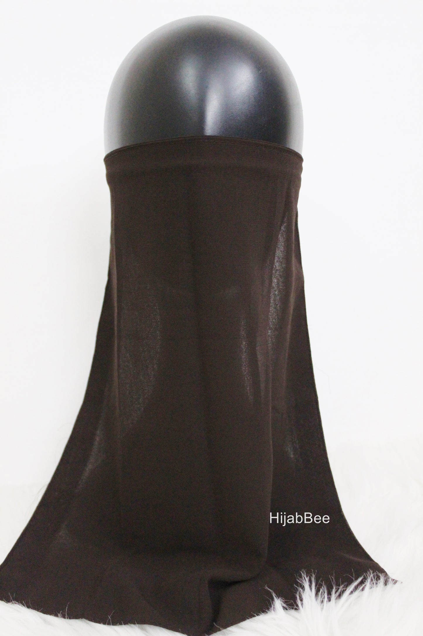 Tie back niqab - Dark brown