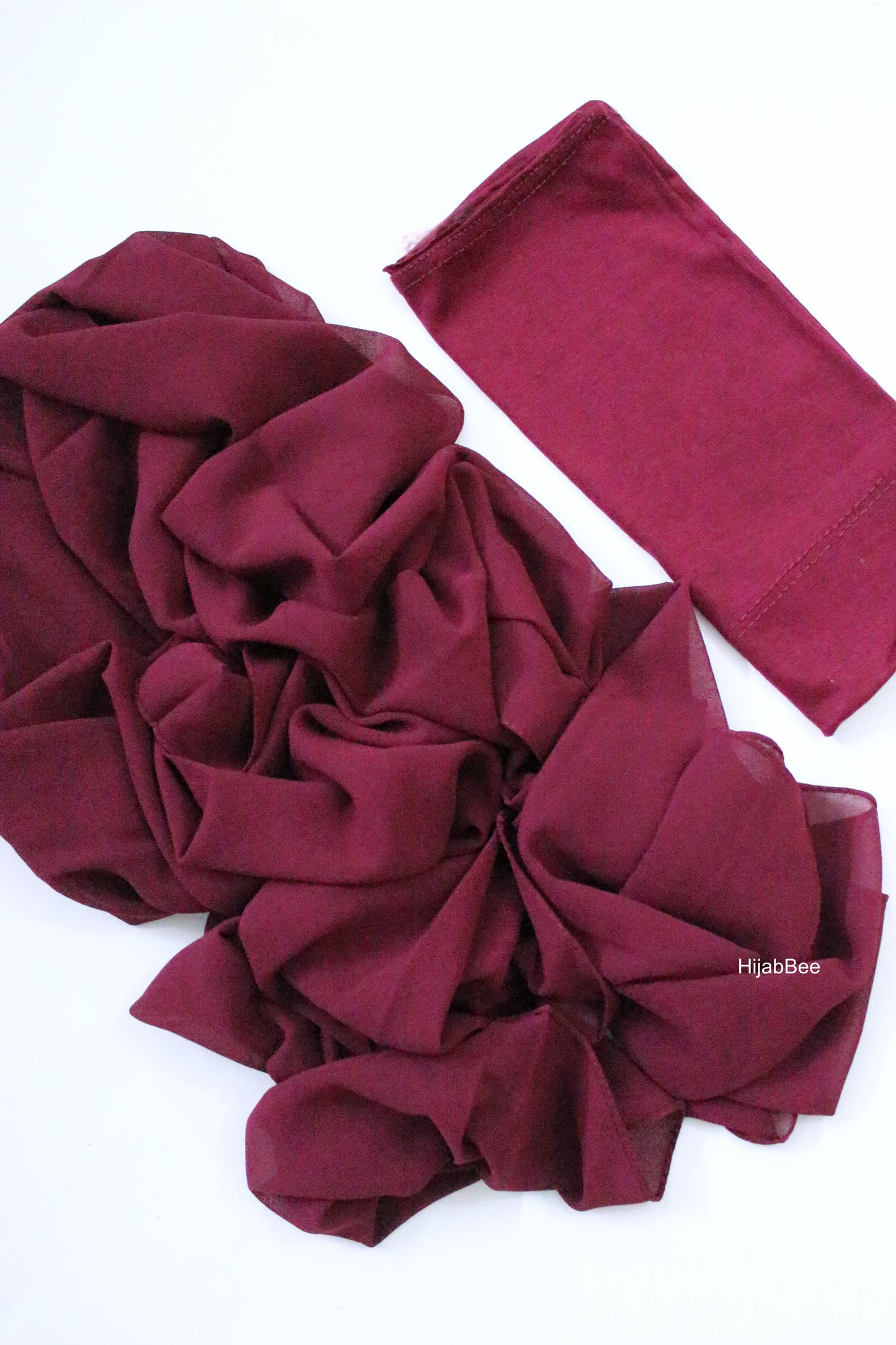 Hijab + Cap set - Dark maroon