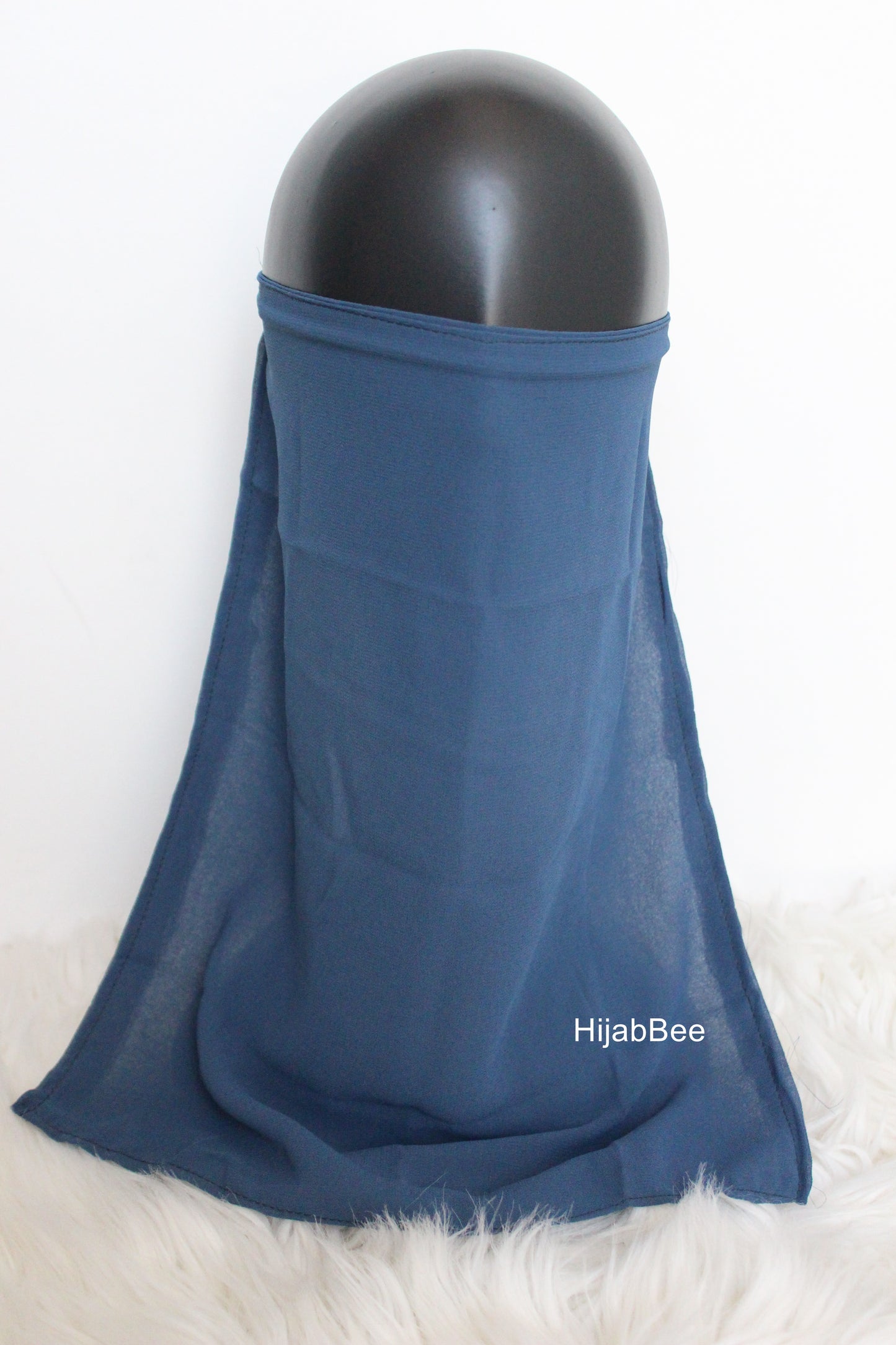 Tie back niqab - Cobalt blue