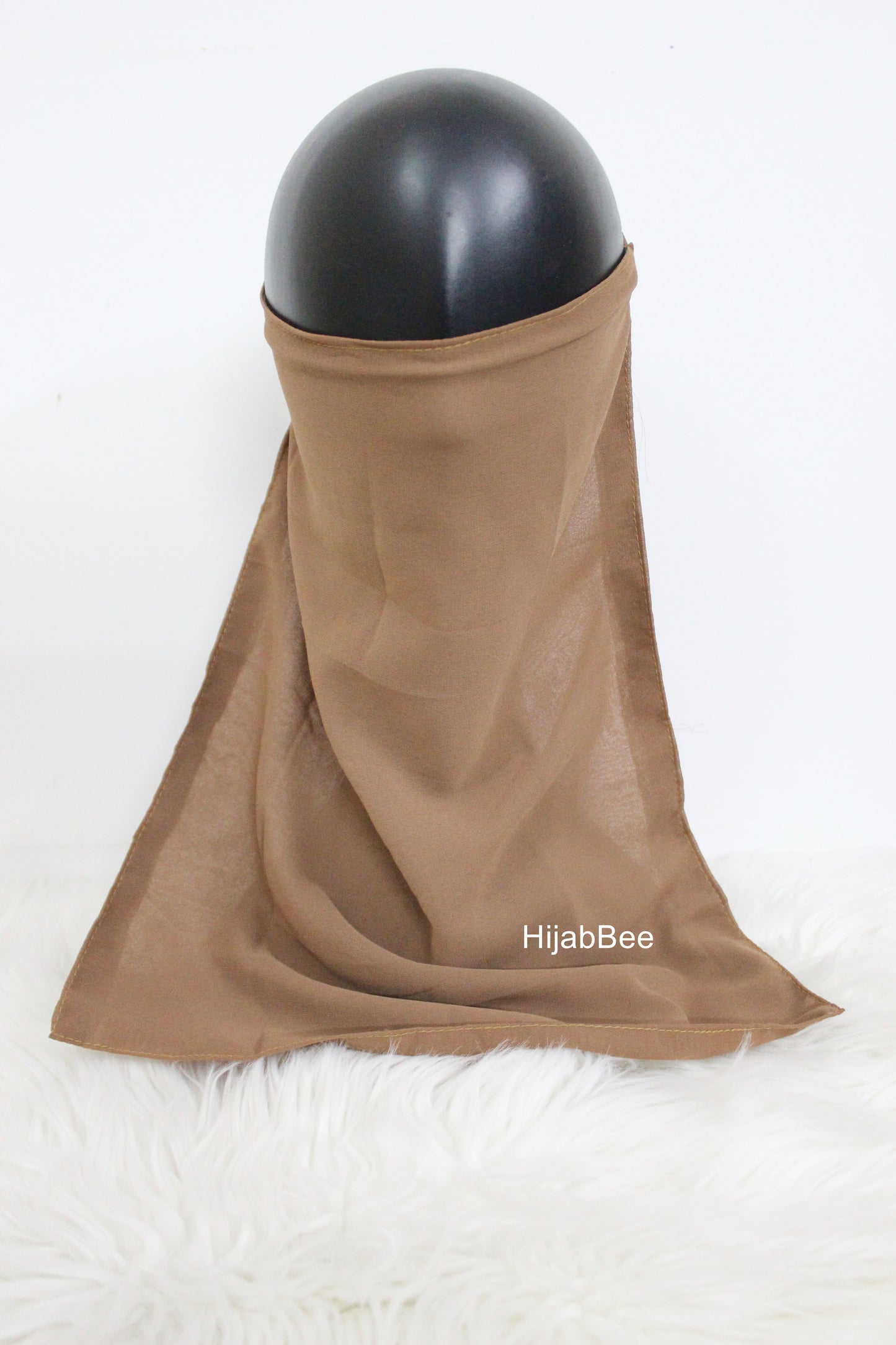 Tie back niqab - Coffee