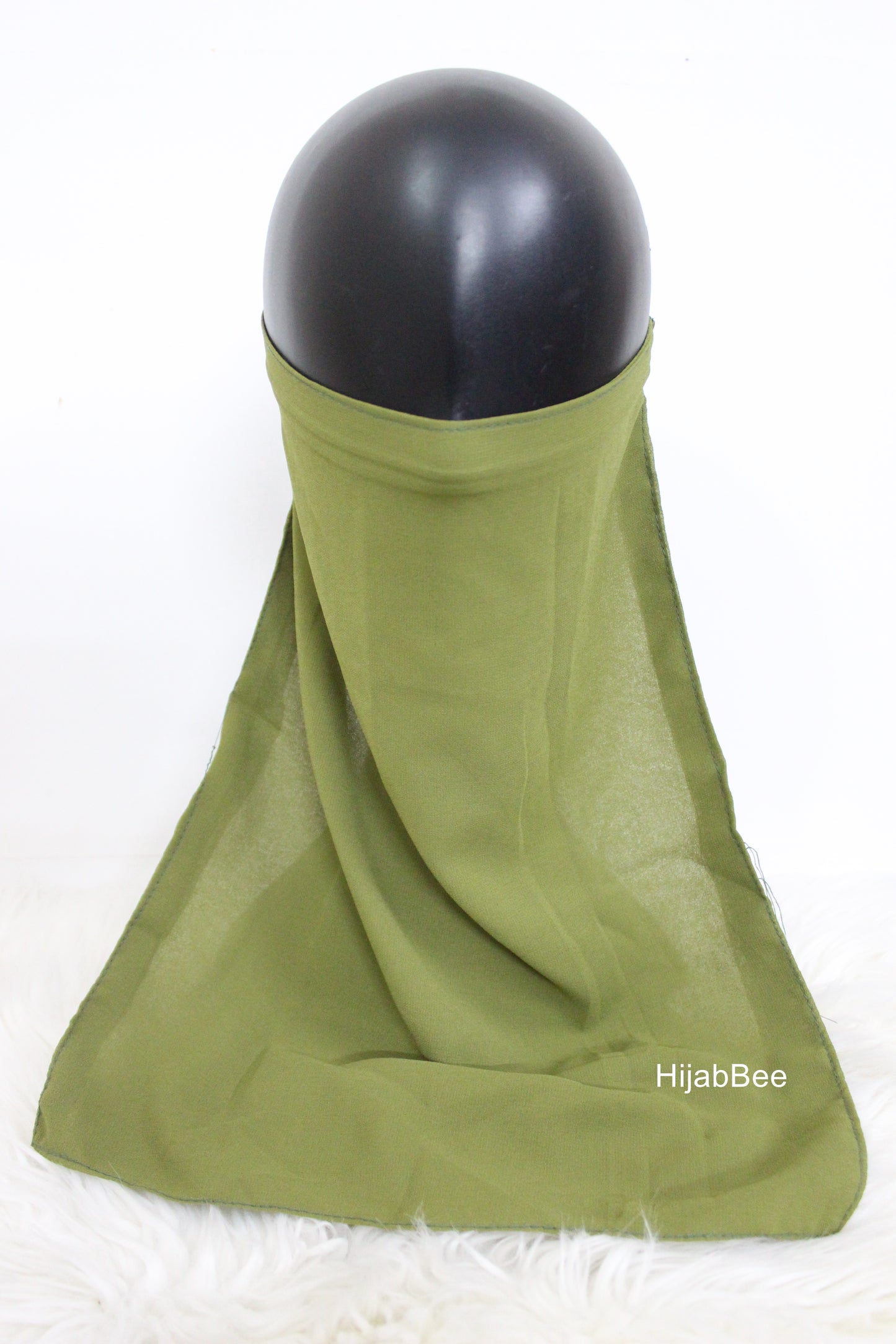 Tie back niqab - Olive green