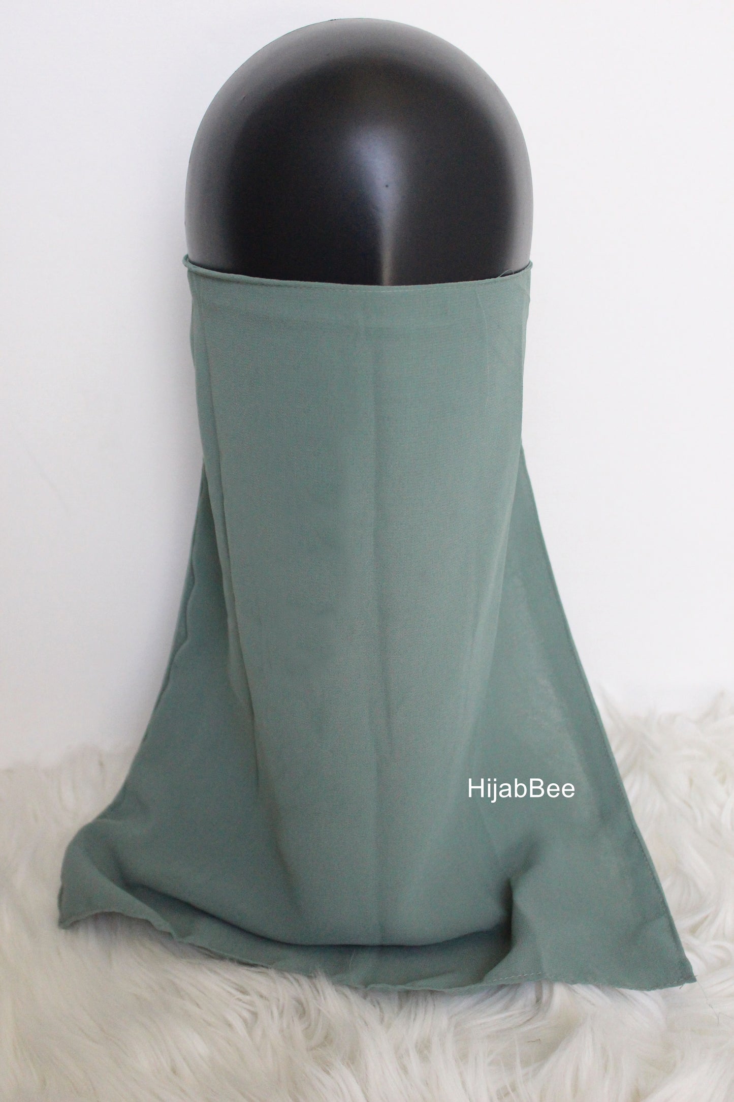 Tie back niqab - Peacock