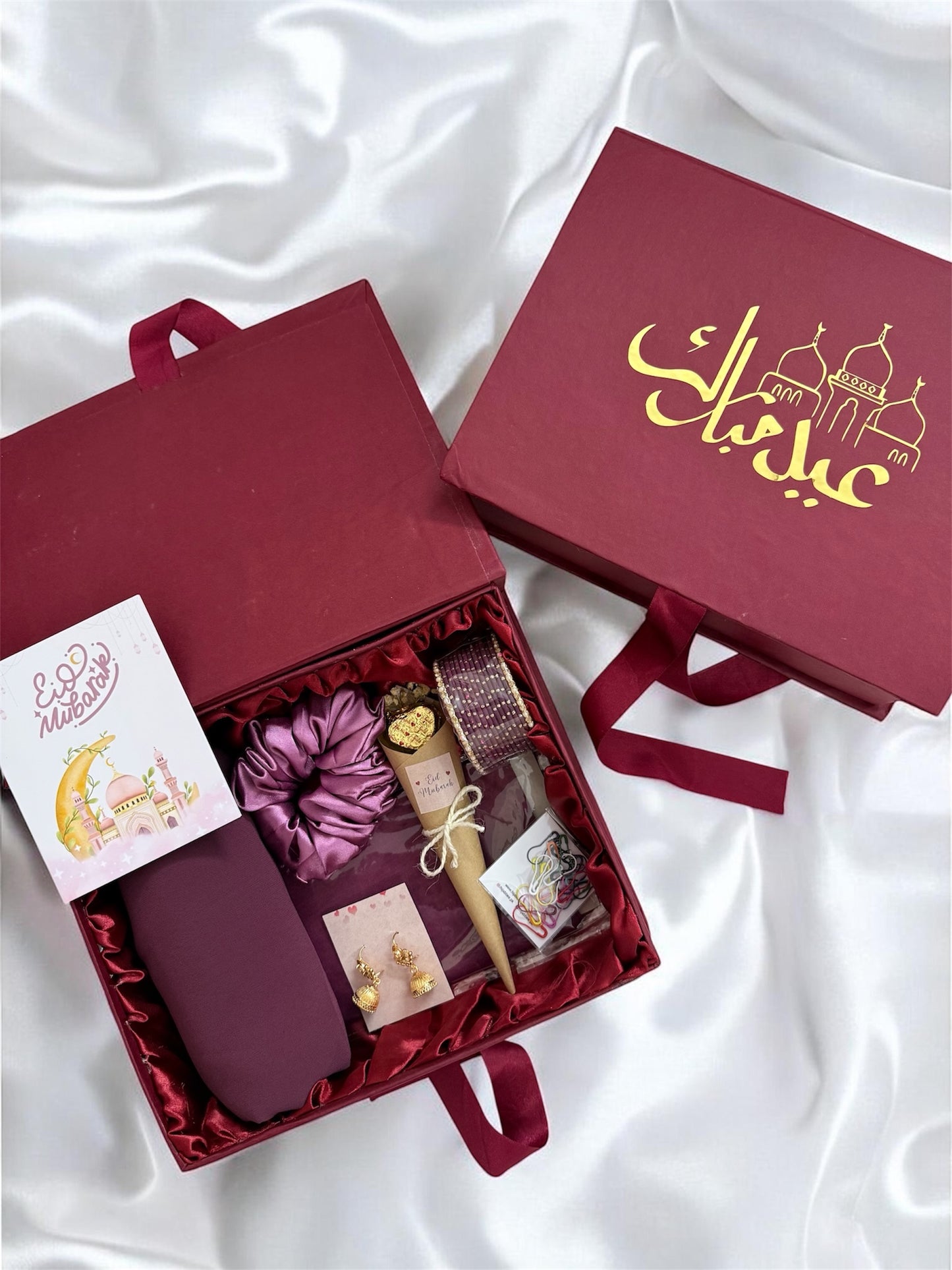 Luxury Eid Mubarak Box (Maroon)