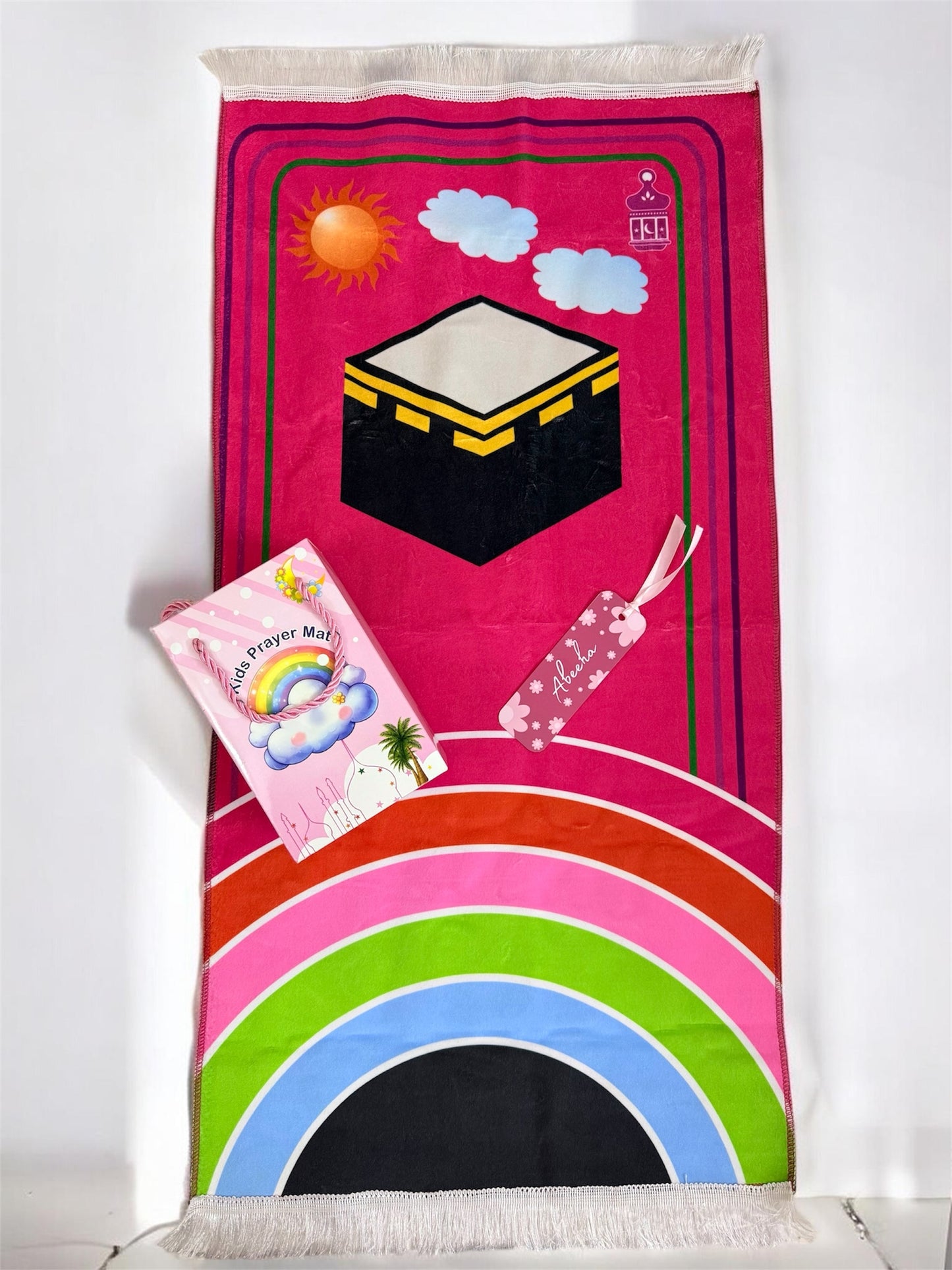 Children prayer mat with customized bookmark