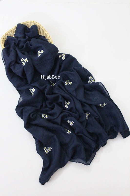 EMBROIDERED FLORAL - NAVY BLUE