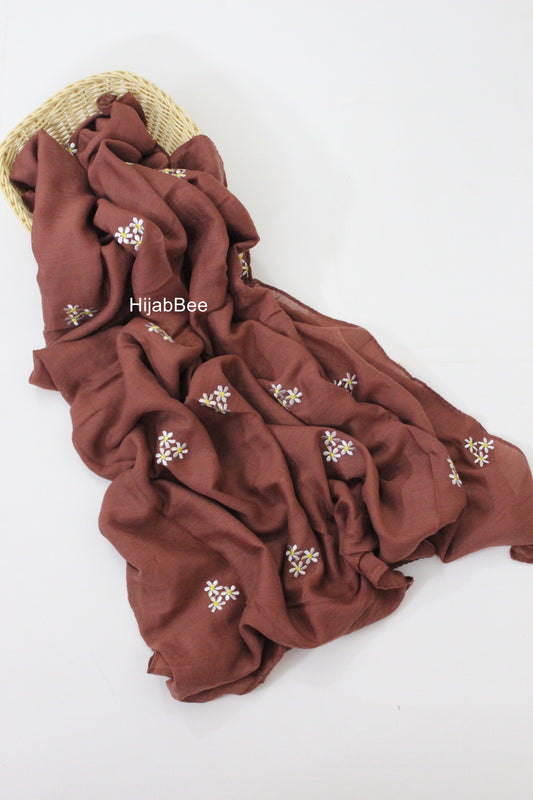 EMBROIDERED FLORAL - ROSEWOOD