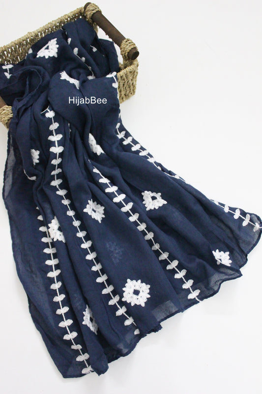 EMBROIDERED PANELS - NAVY BLUE