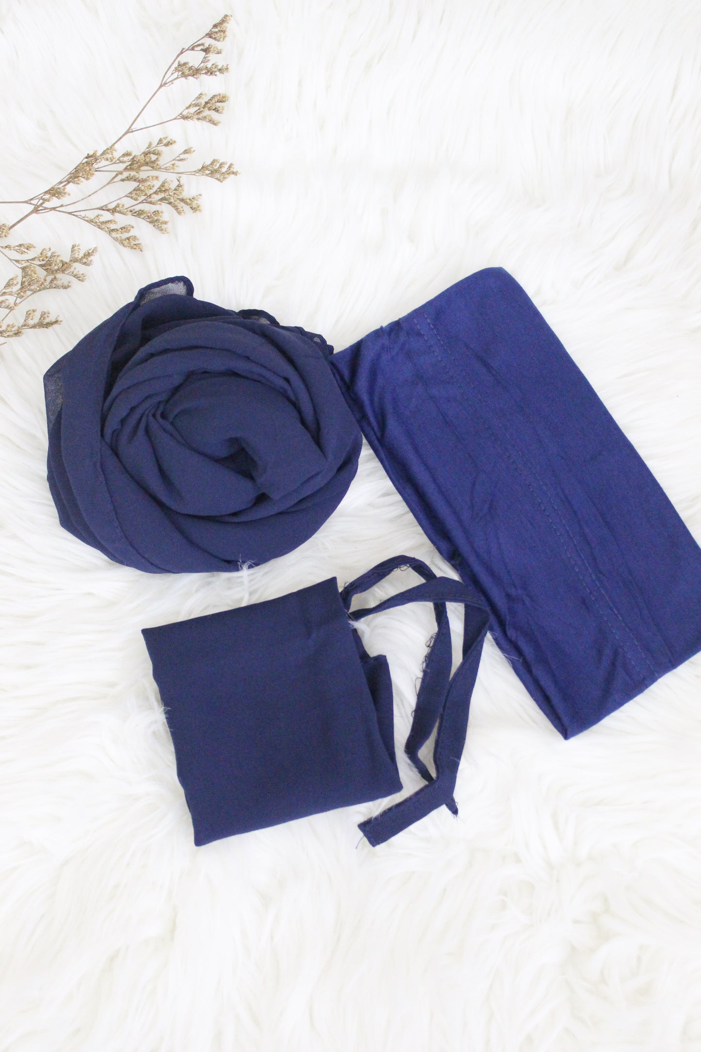 Hijab + Niqab + Cap set - Navy blue