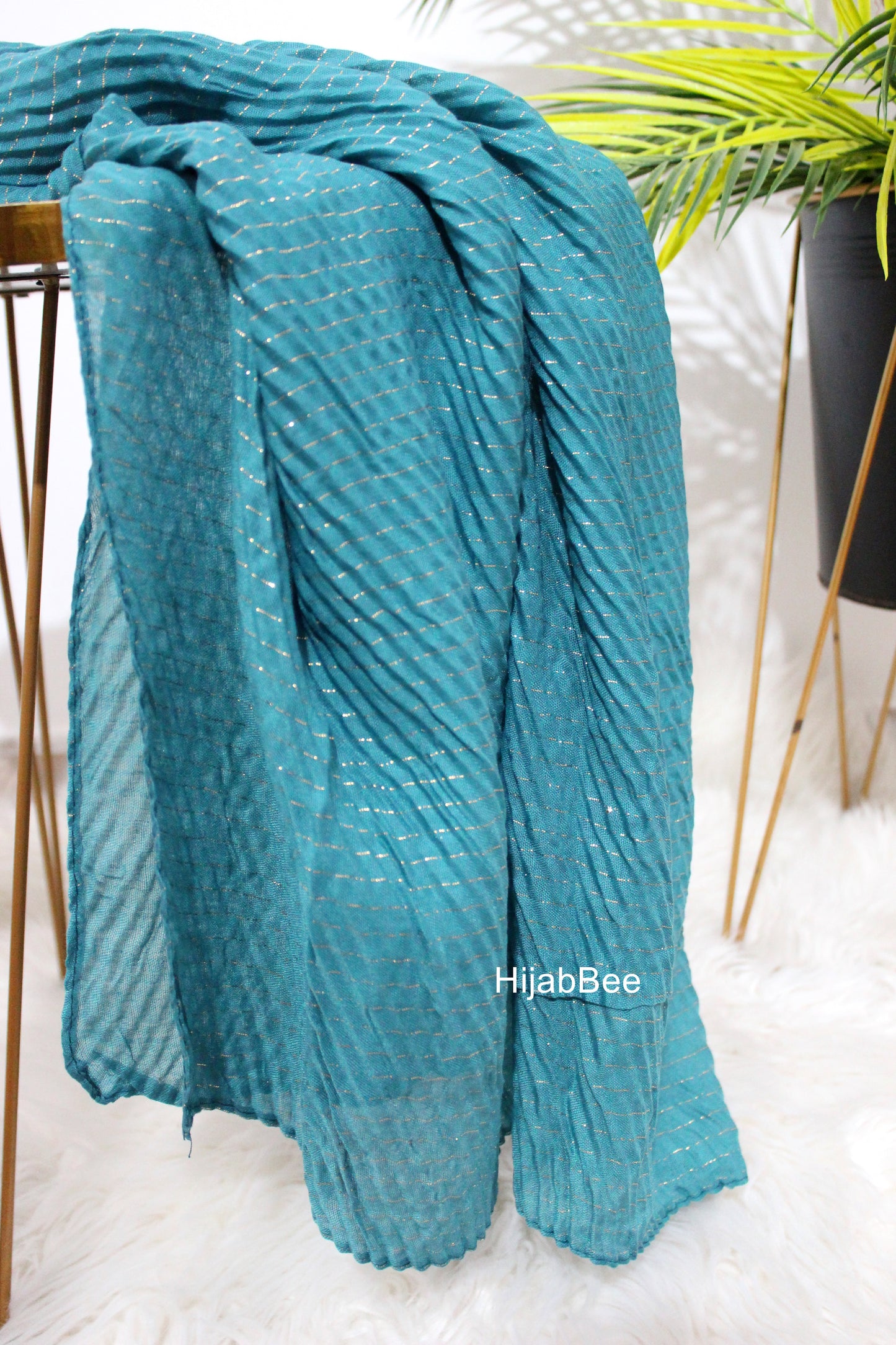 PLEATED GOLD - TEAL