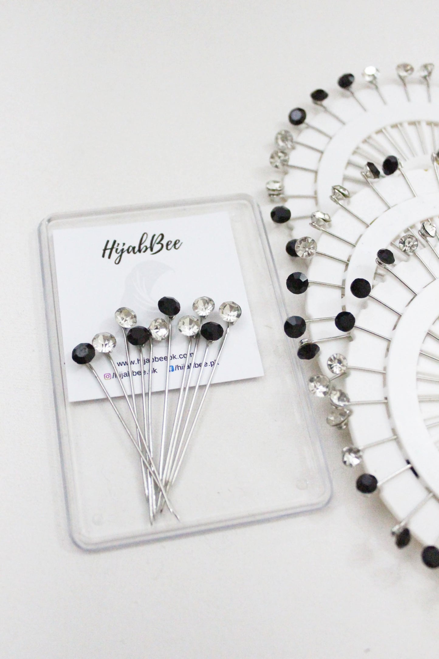 10 LONG PINS (SILVER/BLACK)