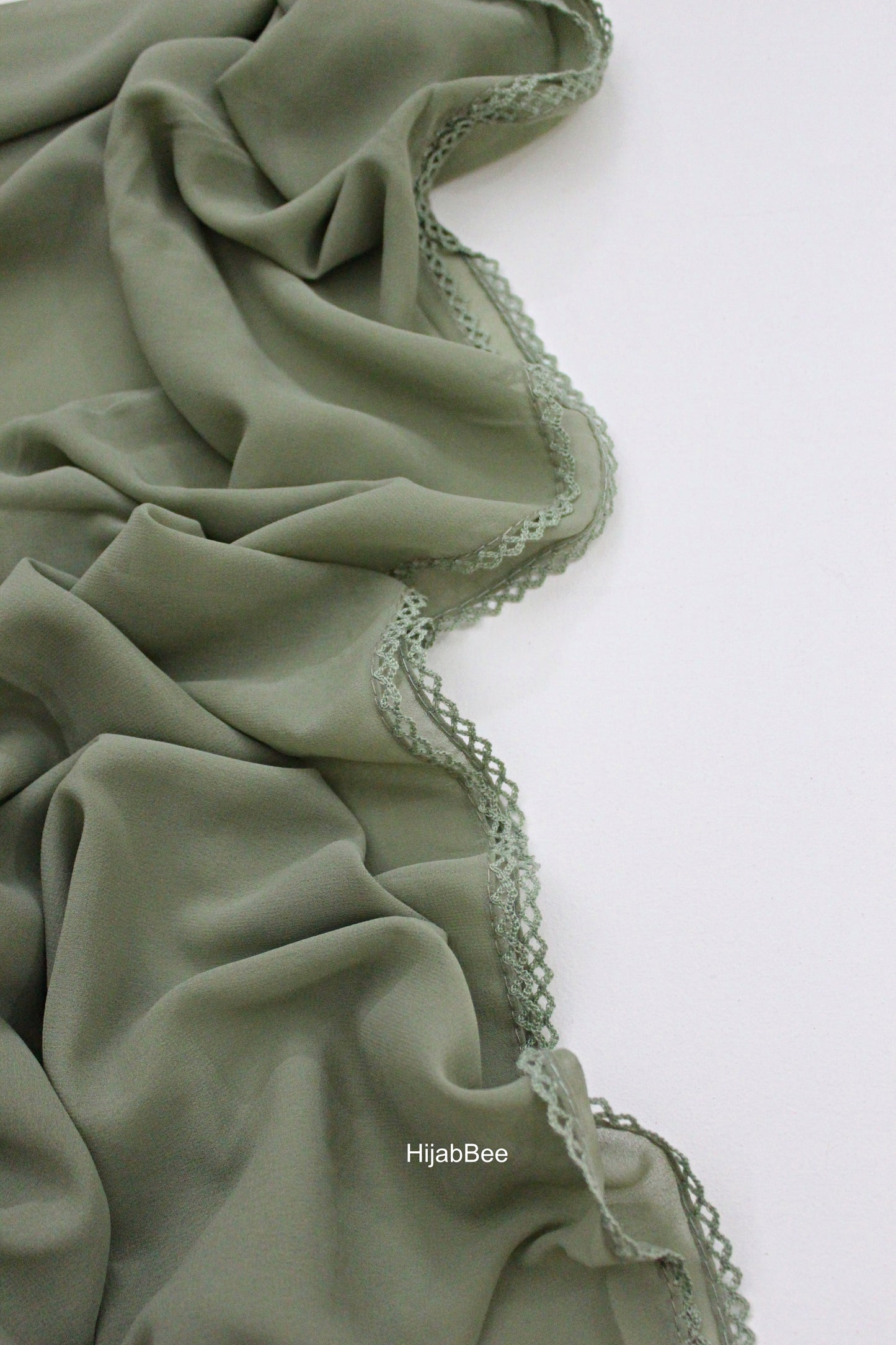 LACED GEORGETTE - RUSSIAN GREEN