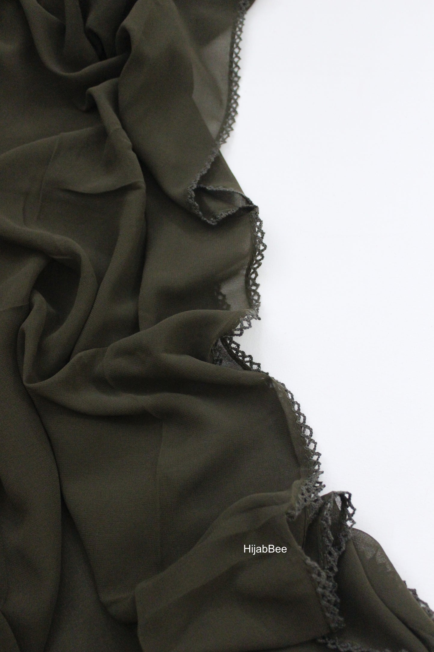 LACED GEORGETTE - ARMY GREEN
