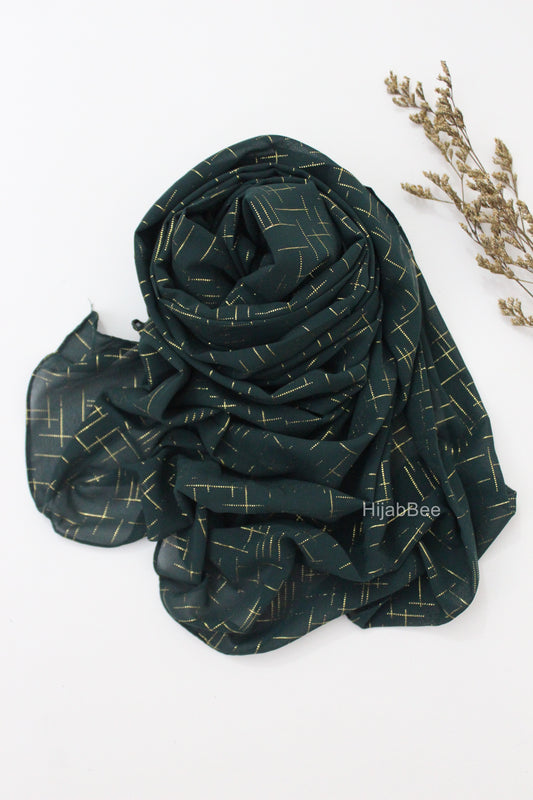 MOSAIC GEORGETTE - DARK GREEN