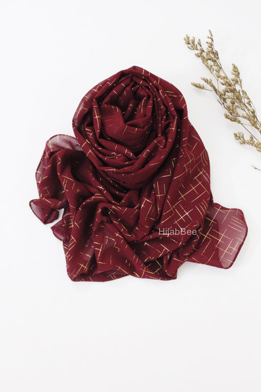 MOSAIC GEORGETTE - DARK MAROON