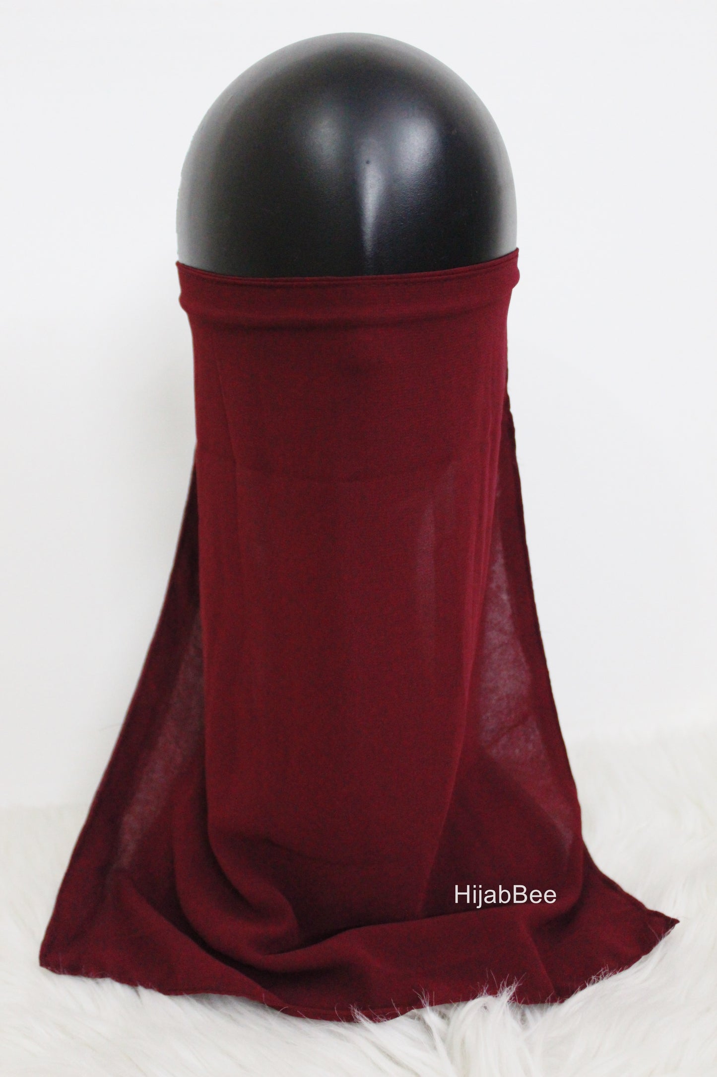 Tie back niqab - Dark Maroon