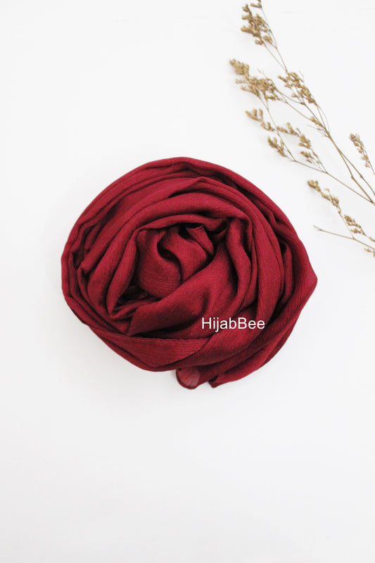 CRINKLE SILK - REDDISH MAROON