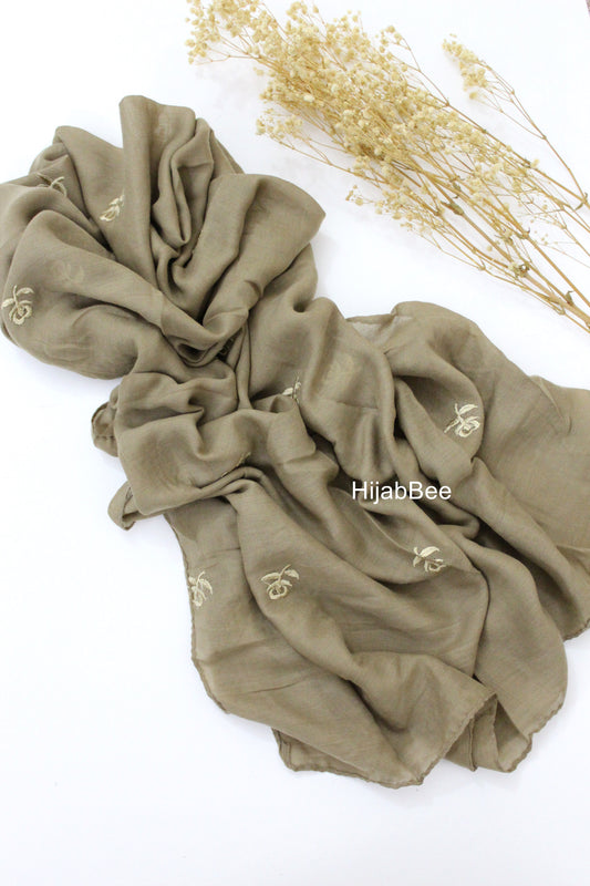 EMBROIDERED FLORAL - BRONZE
