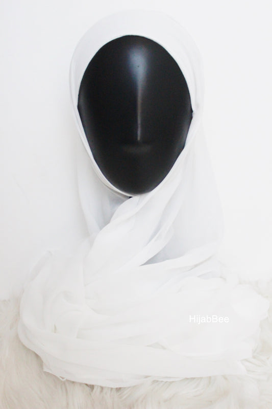 INSTANT GEORGETTE HIJAB - PEARL WHITE