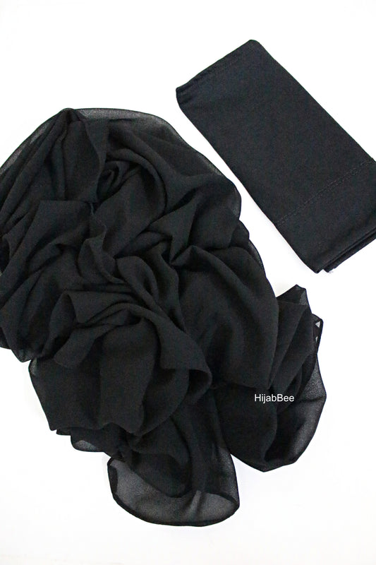 Hijab + Cap set - Black