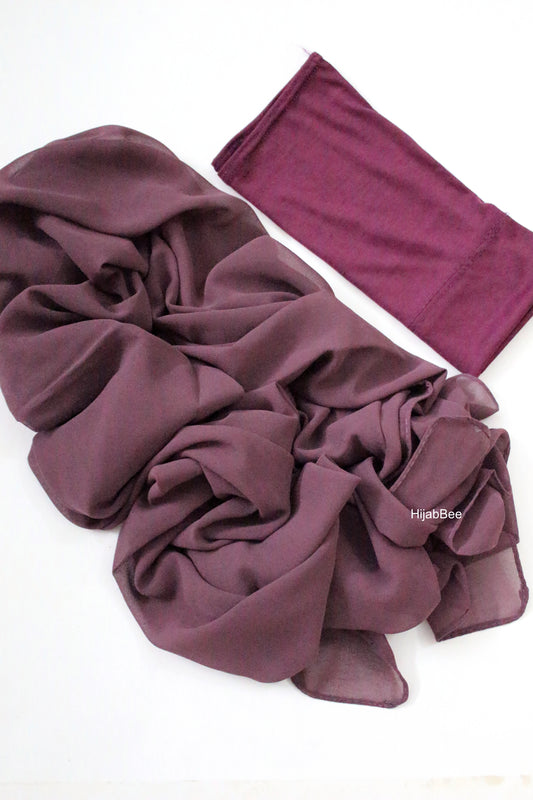 Hijab + Cap set - Jam purple