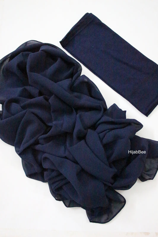 Hijab + Cap set - Navy blue