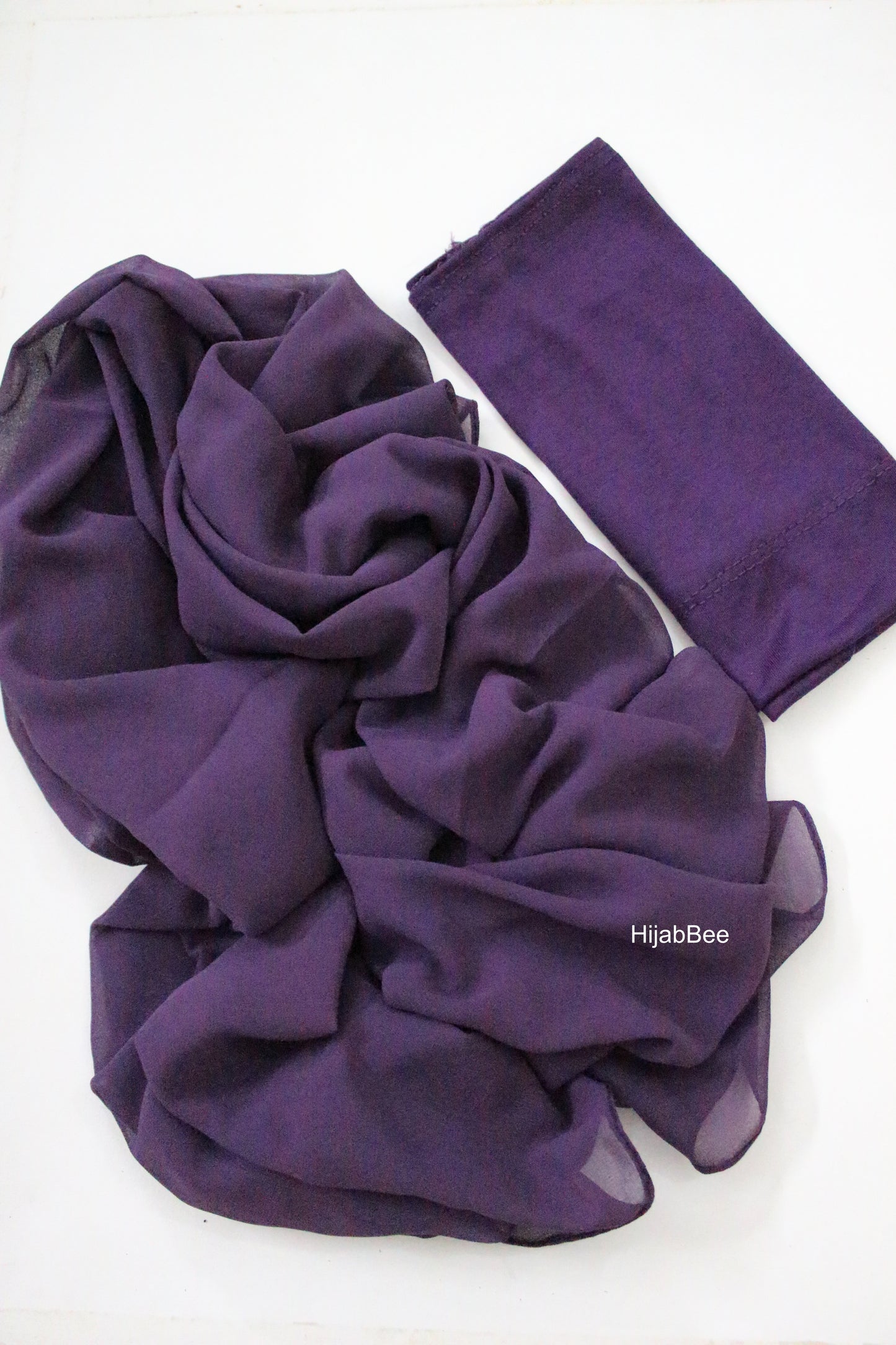 Hijab + Cap set - Purple berry
