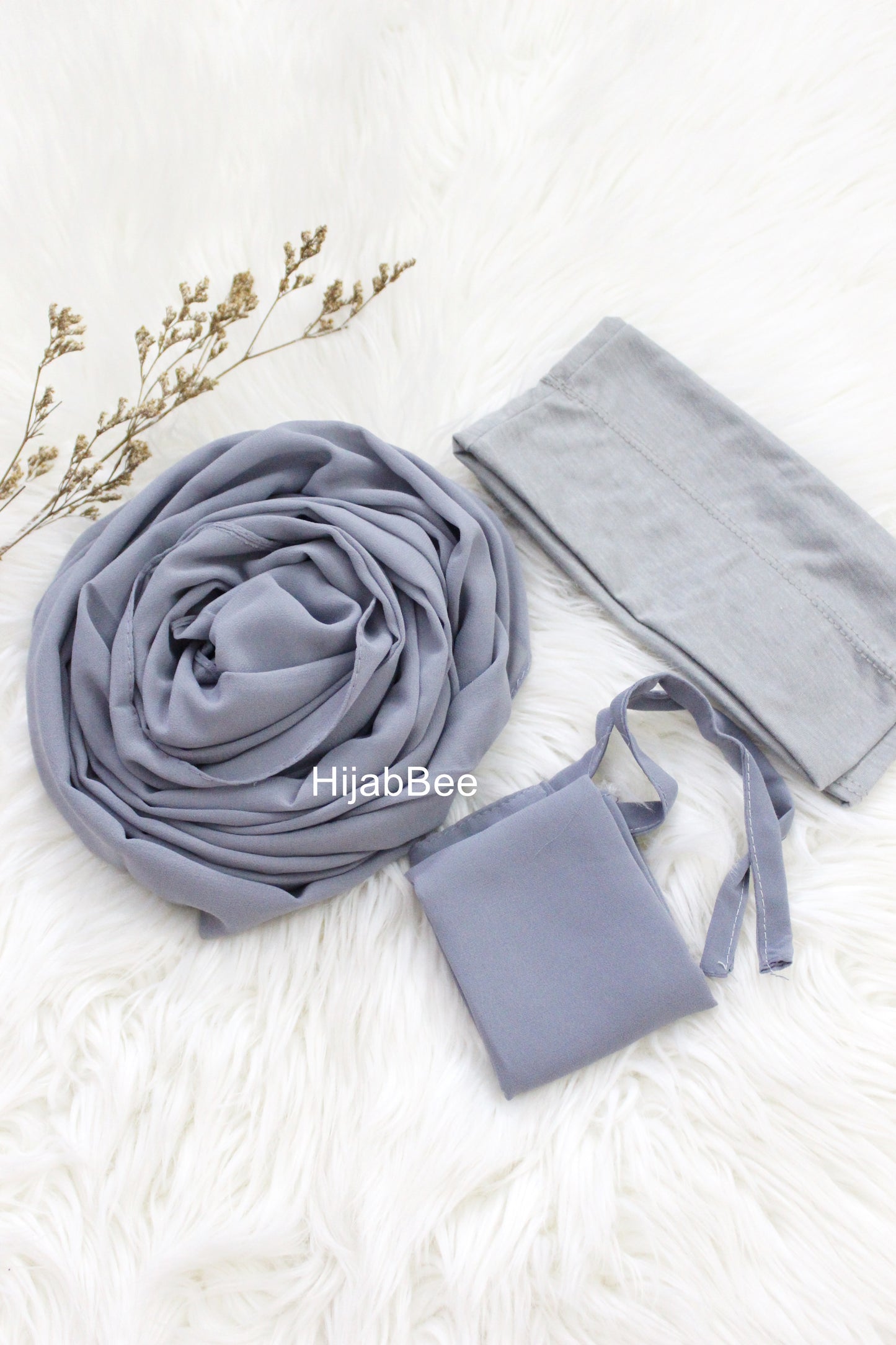 Hijab + Niqab + Cap set - Fossil grey