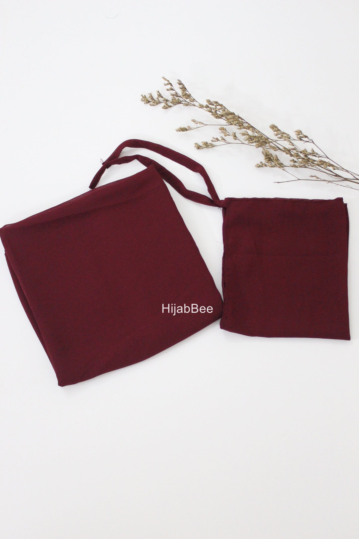 Hijab + Niqab set - Dark maroon