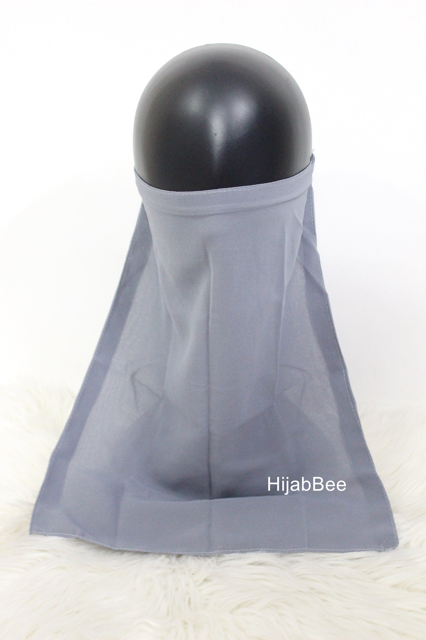 Tie back niqab - Fossil grey