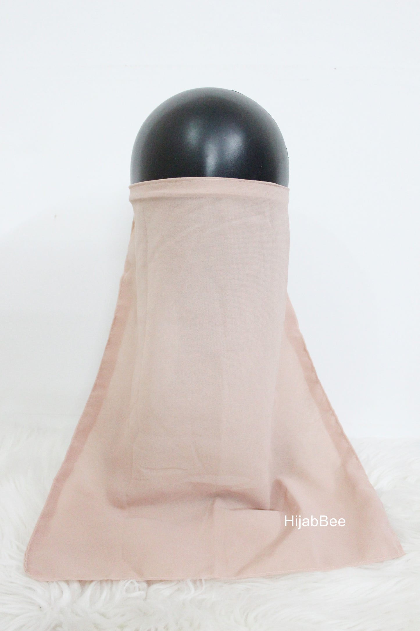 Tie back niqab - Warm beige