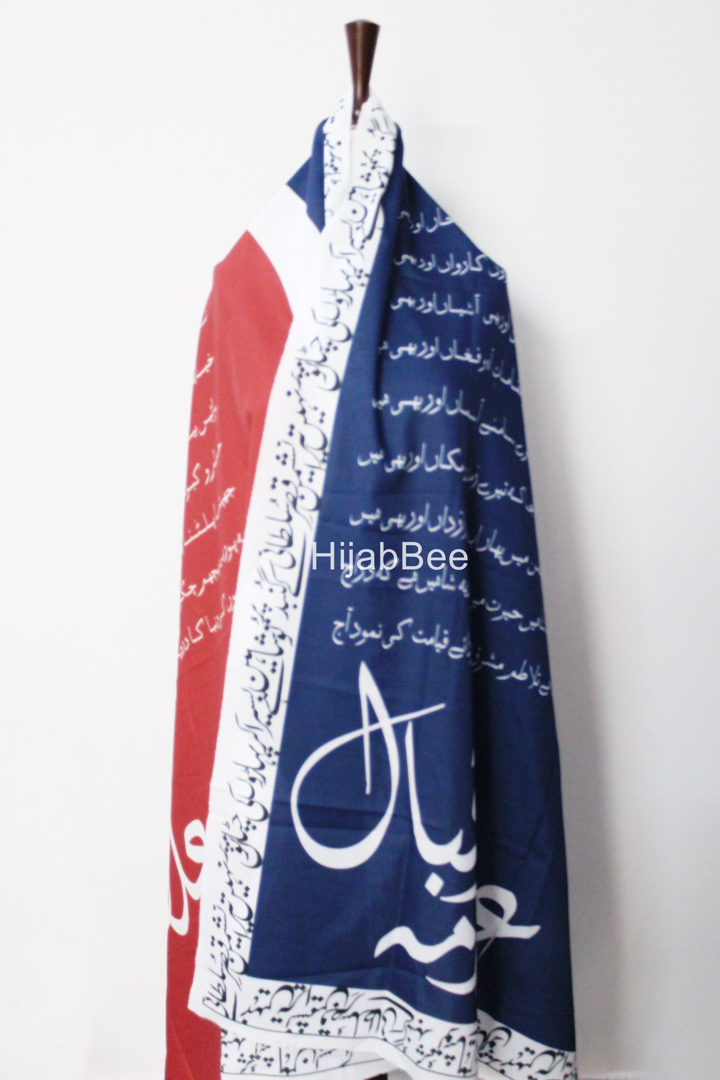 IQBAL (RED/NAVY) POETRY DUPATTA