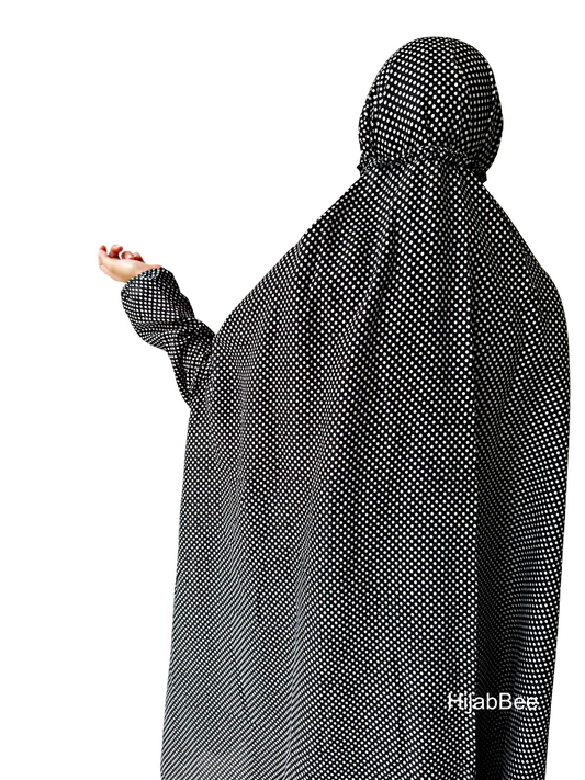 NAMAZ CHADAR - POLKA DOTS (BLACK)