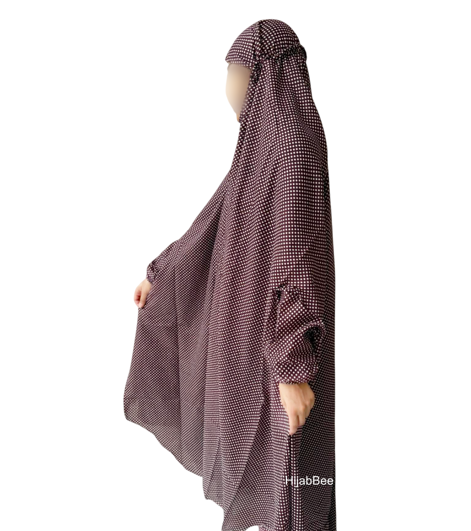 NAMAZ CHADAR - POLKA DOTS (BURGUNDY)