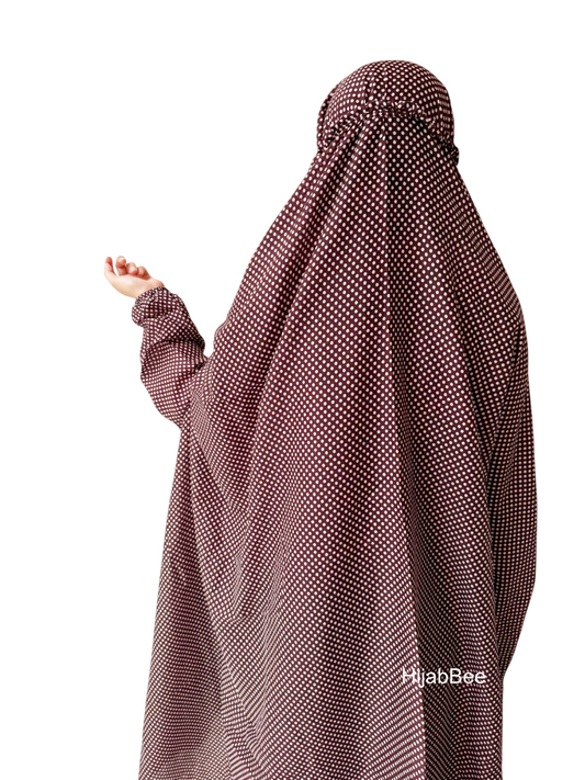 NAMAZ CHADAR - POLKA DOTS (BURGUNDY)
