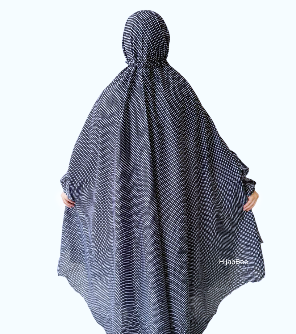 NAMAZ CHADAR - POLKA DOTS (NAVY BLUE)