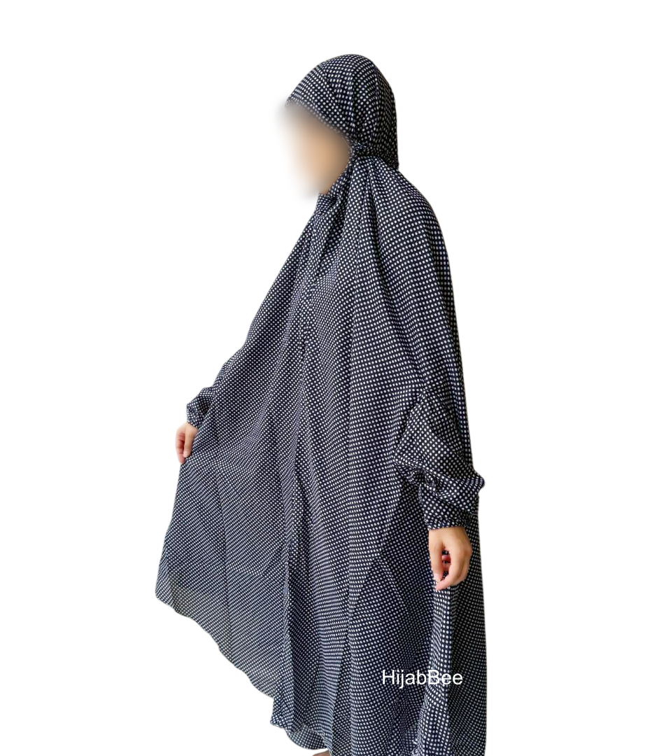 NAMAZ CHADAR - POLKA DOTS (NAVY BLUE)