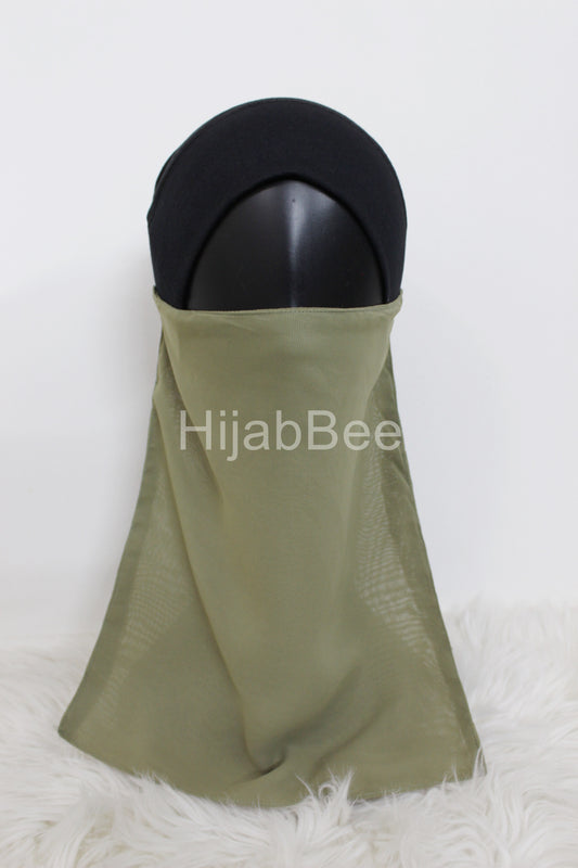 Elastic Niqab - Sage green